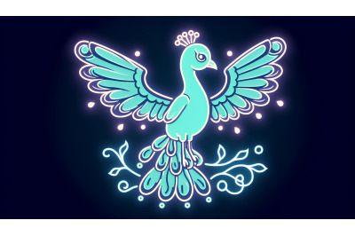 Peacock Illuminated Wings Neon Glow