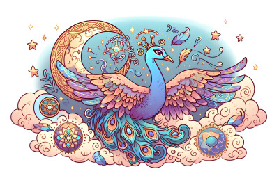 Peacock Mystic Aura Tempera