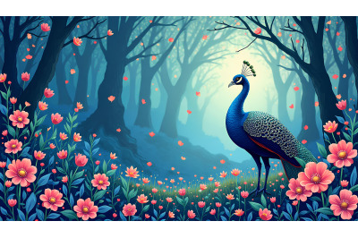 Peacock Mystic Whispers Pointillism