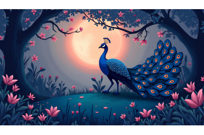 Peacock Twilight Whispers Surrealism