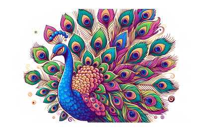 Peacock Vibrant Feathers Acrylic