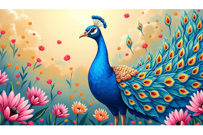 Peacock Vibrant Spirit Expressionism