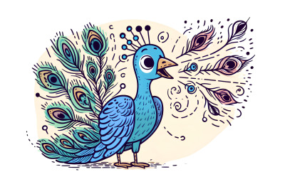 Peacock Whispering Feathers Fauvism