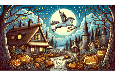 Realism-style moonlit magical scene