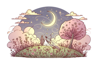Romantic vision of a meadows soft glow