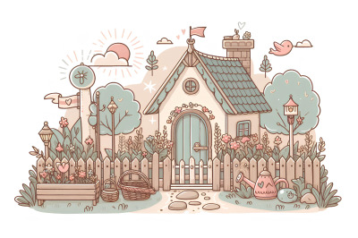 Rustic charm, pastel garden design