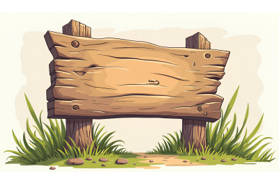 Rustic wooden sign, digital art