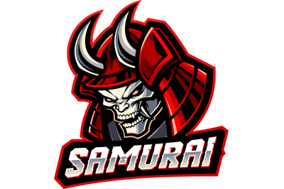 Samurai head esport mascot logo design