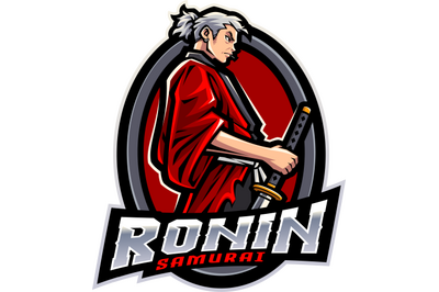Ronin samurai esport mascot logo design