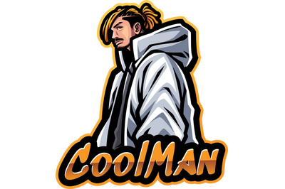 Cool man esport mascot logo design