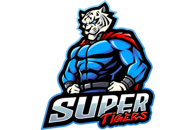 Super tiger esport mascot logo design