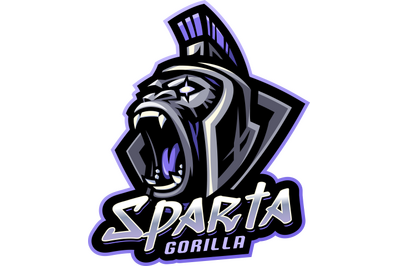 Sparta gorilla esport mascot logo design