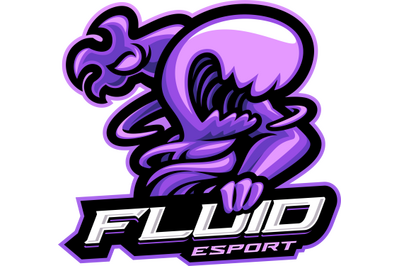 Fluid monster esport mascot logo design