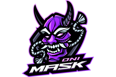Oni mask esport mascot logo design
