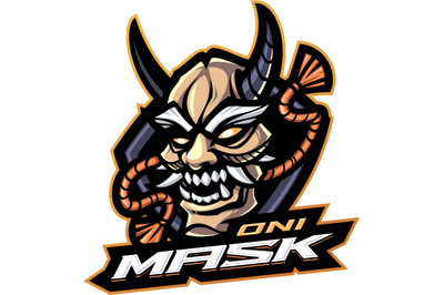 Oni mask esport mascot logo design
