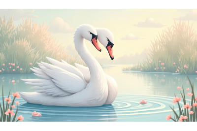 Swan in a delicate pastel world Soft Pastels