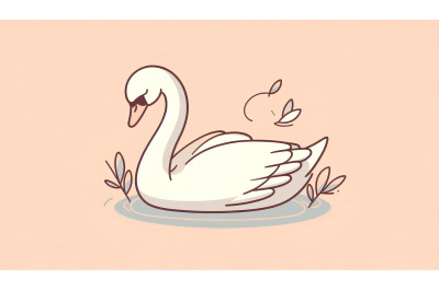 Swan in a minimalist silhouette Elegant Minimalism