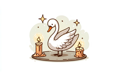 Swan in a warm candle-lit glow Soft Candlelight Art