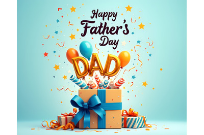 celebration of fathers day bursts forth from a stylized illustra