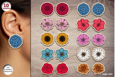 Flowers Earrings Laser Cut Bundle