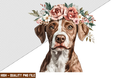 Floral Dog Clipart Sublimation