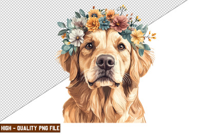 Floral Dog Clipart Sublimation