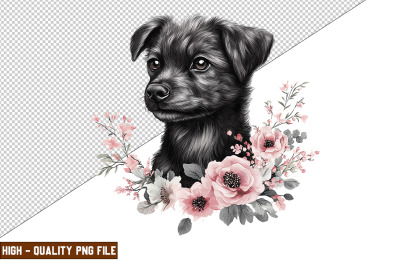 Floral Dog Clipart Sublimation