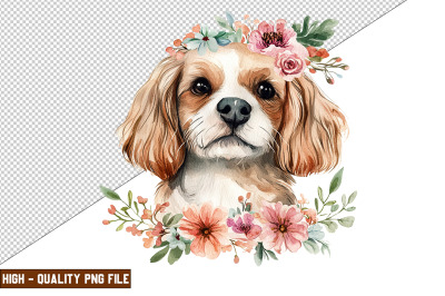 Floral Dog Clipart Sublimation