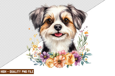 Floral Dog Clipart Sublimation
