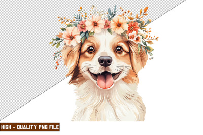 Floral Dog Clipart Sublimation