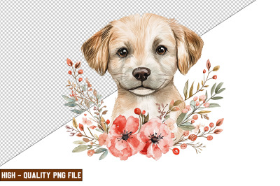 Floral Dog Clipart Sublimation