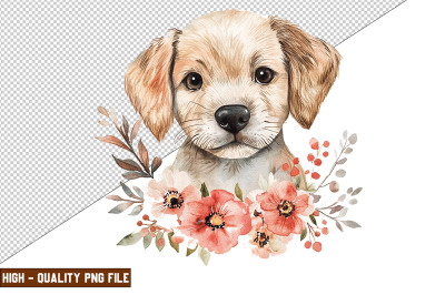 Floral Dog Clipart Sublimation