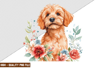 Floral Dog Clipart Sublimation