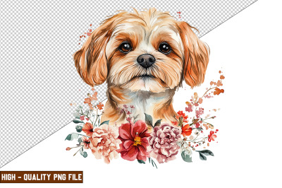Floral Dog Clipart Sublimation