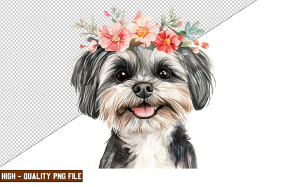 Floral Dog Clipart Sublimation