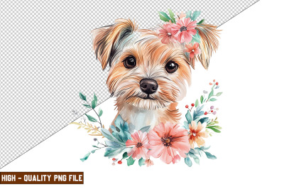 Floral Dog Clipart Sublimation