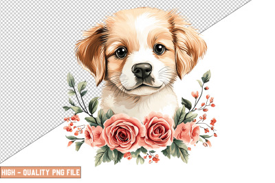 Floral Dog Clipart Sublimation