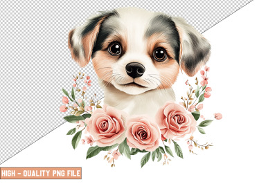 Floral Dog Clipart Sublimation