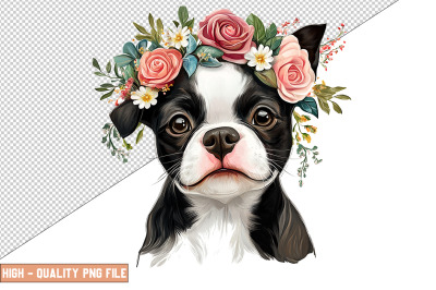 Floral Dog Clipart Sublimation