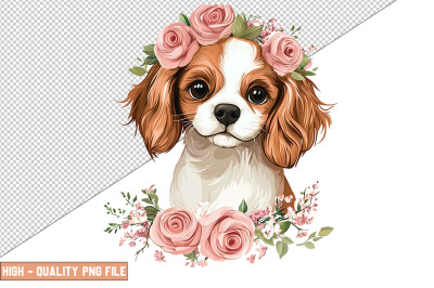 Floral Dog Clipart Sublimation