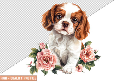 Floral Dog Clipart Sublimation