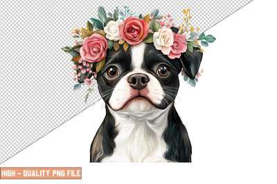Floral Dog Clipart Sublimation