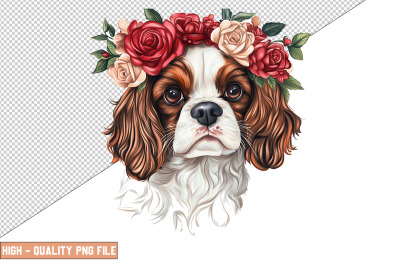 Floral Dog Clipart Sublimation