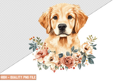 Floral Dog Clipart Sublimation