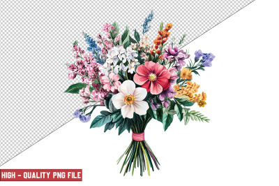 Floral Bouquet Clipart Sublimation