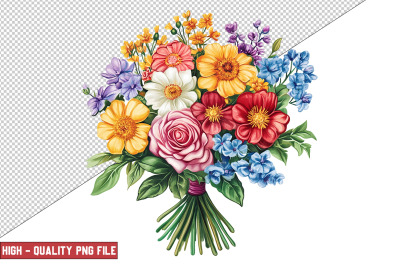 Floral Bouquet Clipart Sublimation