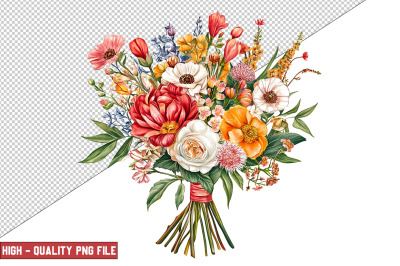 Floral Bouquet Clipart Sublimation