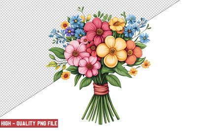 Floral Bouquet Clipart Sublimation