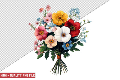 Floral Bouquet Clipart Sublimation