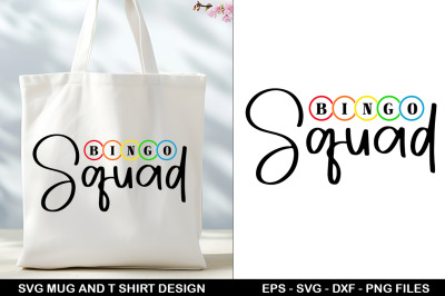 Bingo SVG Tote Bag &amp; T-Shirt Design